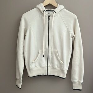 Gap Full Zip‎ Hooded Sweatshirt Creme Gray Size Small Tall